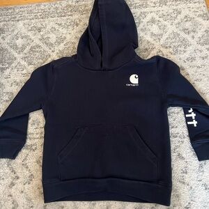 Boys size 5 hooded carhartt sweatshirt- navy blue